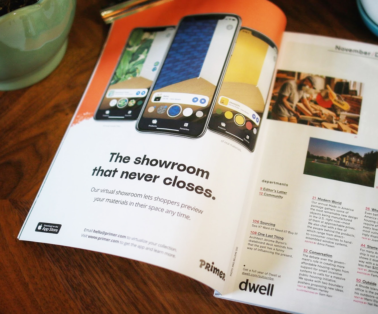 Full page Primer advertisement in Dwell Magazine